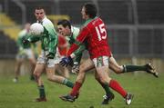 11 March 2007; Paul Johnston, Fermanagh, in action against Andy Moran, Mayo. Allianz National Football League, Division 1A Round 4, Fermanagh v Mayo, St Tighearnach's Park, Clones, Co. Monaghan. Picture credit: Ray McManus / SPORTSFILE