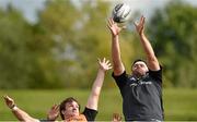 30 September 2014; Munster Billy Holland wins possession in a lineout ahead of Sean McCarthy during squad training ahead of their Guinness PRO12, Round 5, match against Leinster on Saturday. Munster Rugby Squad Training, University of Limerick, Limerick. Picture credit: Diarmuid Greene / SPORTSFILE