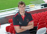 30 September 2014; Ulster's Andrew Trimble during a press conference ahead of their Guinness PRO12 Round 5 match against Edinburgh on Friday. Ulster Rugby Press Conference, Kingspan Stadium, Ravenhill Park, Belfast. Picture credit: John Dickson / SPORTSFILE