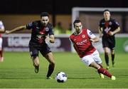30 September 2014; Christy Fagan, St Patrick’s Athletic, in action against Roberto Lopes, Bohemians. SSE Airtricity League Premier Division, St Patrick’s Athletic v Bohemians. Richmond Park, Dublin. Picture credit: David Maher / SPORTSFILE