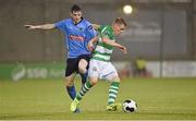 30 September 2014; Simon Madden, Shamrock Rovers, in action against Ayman Ben Mohamad, UCD. SSE Airtricity League Premier Division, Shamrock Rovers v UCD. Tallaght Stadium, Tallaght, Co. Dublin. Picture credit: Barry Cregg / SPORTSFILE