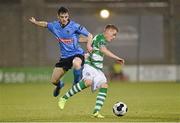 30 September 2014; Simon Madden, Shamrock Rovers, in action against Ayman Ben Mohamad, UCD. SSE Airtricity League Premier Division, Shamrock Rovers v UCD. Tallaght Stadium, Tallaght, Co. Dublin. Picture credit: Barry Cregg / SPORTSFILE
