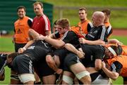 30 September 2014; Munster players including Paul O'Connell and John Madigan contest a maul during squad training ahead of their Guinness PRO12, Round 5, match against Leinster on Saturday. Munster Rugby Squad Training, University of Limerick, Limerick. Picture credit: Diarmuid Greene / SPORTSFILE