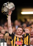27 September 2014; Richie Power, Kilkenny, and his son Rory, lift the Liam MacCarthy cup. GAA Hurling All Ireland Senior Championship Final Replay, Kilkenny v Tipperary. Croke Park, Dublin. Picture credit: Stephen McCarthy / SPORTSFILE