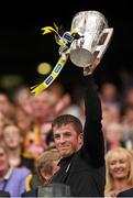 27 September 2014; Michael Walsh, Kilkenny, lifts the Liam MacCarthy cup. GAA Hurling All Ireland Senior Championship Final Replay, Kilkenny v Tipperary. Croke Park, Dublin. Picture credit: Stephen McCarthy / SPORTSFILE