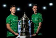 1 October 2014; Pictured ahead of the 2014 FAI Cup Semi-Final fixtures was Luke Byrne, left and Ronan Finn, Shamrock Rovers. Ford are calling on all Irish football fans to vote for their “New Focus Man of the Round” at facebook.com/FordIreland after each round of this year’s FAI Cup. Every person who votes will be entered into a draw for some fantastic prizes including fuel vouchers and a HD 3DTV. Ford FAI Cup Semi-Final Press Conference, Wilson Hartnell Offices, Dublin & RHA Gallery. Picture credit: David Maher / SPORTSFILE