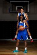 1 October 2014; Maxol WIT Wildcats players Diara Moore, top, and Olivia Applewhite pose for a portrait during the launch of the Basketball Ireland 2014/2015 Season. As winter approaches, Ireland's most popular indoor sport officially launched its new season today. Basketball clubs from around the country gathered at the National Basketball Arena in Tallaght for the launch of the national league season for 2014/2015. All the action gets underway this Saturday as 32 teams across 4 divisions fight it out to be the best basketballers in the country. Women's Premier League and Cup Champions Team Montenotte get their account underway against Singleton Supervalu Brunell in a Cork derby while defending Men's Champions Killester are away to DCU Saints.The draw for the National Cups also took place today. Picture credit: Brendan Moran / SPORTSFILE