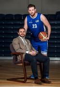 1 October 2014; Belfast Star head coach Neil McCotter and Keelan Cairns during the launch of the Basketball Ireland 2014/2015 Season. As winter approaches, Ireland’s most popular indoor sport officially launched its new season today. Basketball clubs from around the country gathered at the National Basketball Arena in Tallaght for the launch of the national league season for 2014/2015. All the action gets underway this Saturday as 32 teams across 4 divisions fight it out to be the best basketballers in the country. Women’s Premier League and Cup Champions Team Montenotte get their account underway against Singleton Supervalu Brunell in a Cork derby while defending Men’s Champions Killester are away to DCU Saints. The draw for the National Cups also took place today. National Basketball Arena, Tallaght, Dublin. Picture credit: Brendan Moran / SPORTSFILE