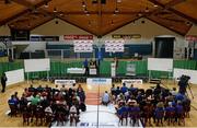 1 October 2014; A general view of the cup draws during the launch of the Basketball Ireland 2014/2015 Season at the National Basketball Arena, Tallaght, Dublin. Picture credit: Barry Cregg / SPORTSFILE