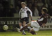 23 March 2007; Richard Baker, Drogheda United, in action against Shane Tracy, Galway United. eircom League Premier Division, Galway United v Drogheda United, Terryland Park, Galway. Picture credit: Ray Ryan / SPORTSFILE