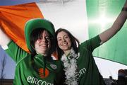 24 March 2007; Ireland supporters Tracy and Laura Carney from Celbridge, Co. Kildare, outside Croke Park before the 2008 European Championship Qualifier against Wales. Republic of Ireland v Wales, Croke Park, Dublin. Photo by Sportsfile