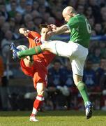24 March 2007; Lee Carsley, Republic of Ireland, in action against Simon Davies, Wales. 2008 European Championship Qualifier, Republic of Ireland v Wales, Croke Park, Dublin. Picture credit: Matt Browne / SPORTSFILE