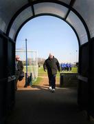 24 March 2007; Linfield Manager David Jeffrey walks back to the changing room after inspecting the pitch. Carnegie Premier League, Loughgall v Linfield, Loughview Park, Loughgall, Co. Armagh. Picture credit: Russell Pritchard / SPORTSFILE