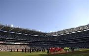 24 March 2007; A general view of Croke Park during the National Anthem. 2008 European Championship Qualifier, Republic of Ireland v Wales, Croke Park, Dublin. Picture credit: Brian Lawless / SPORTSFILE