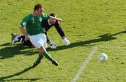 24 March 2007; The Republic of Ireland's Stephen Ireland  rounds the Welsh goalkeeper Daniel Coyne to score for the first goal. 2008 European Championship Qualifier, Republic of Ireland v Wales, Croke Park, Dublin. Photo by Sportsfile *** Local Caption ***