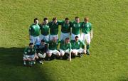 24 March 2007; The Republic of Ireland team, back row from left to right, Jonathan Douglas, Steve Finnan, Kevin Kilbane, John O'Shea, Richard Dunne and Paul McShane. Front row from left to right, Robbie Keane, Shay Given, Lee Carsley, Damien Duff and Stephen Ireland. 2008 European Championship Qualifier, Republic of Ireland v Wales, Croke Park, Dublin. Photo by Sportsfile *** Local Caption ***