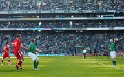 24 March 2007; Robbie Keane, Republic of Ireland, takes a throw in during the game. 2008 European Championship Qualifier, Republic of Ireland v Wales, Croke Park, Dublin. Picture credit: David Maher / SPORTSFILE