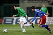 24 March 2007; Kyle Lafferty, Northern Ireland, in action against Martin Stocklasa, Liechtenstein. 2008 European Championship Qualifier, Liechtenstein v Northern Ireland, Rheinpark Football Stadium, Liechtenstein. Picture credit: Oliver McVeigh / SPORTSFILE