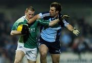 24 March 2007; Tom Brewster, Fermanagh, in action against Bryan Cullen, Dublin. Allianz National Football League, Division 1A, Round 5, Dublin v Fermanagh, Parnell Park, Dublin. Picture credit: Paul Mohan  / SPORTSFILE *** Local Caption ***