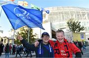 4 October 2014; Charlie O'Reilly, from Sandycove, Co. Dublin, left, supporting Leinster, with his Special Olympics friend Ben Purcell, from Dalkey, Co. Dublin, with Youghal connections, supporting Munster ahead of the game. Guinness PRO12, Round 5, Leinster v Munster. Aviva Stadium, Lansdowne Road, Dublin. Picture credit: Ray McManus / SPORTSFILE