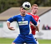 5 October 2014; Kevin McHugh, Finn Harps, in action against Sean Hoare, St Patrick's Athletic. FAI Ford Cup, Semi-Final, St Patrick’s Athletic v Finn Harps. Richmond Park, Dublin. Picture credit: David Maher / SPORTSFILE