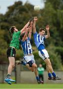 5 October 2014; Sean Gibbons, right, and Declan O'Mahoney, Ballyboden, in action against Brian Collopy, Lucan Sarsfields. Dublin County Senior Championship Quarter-Final, Ballyboden v Lucan Sarsfields. O'Toole Park, Crumlin, Dublin. Picture credit: Piaras Ó Mídheach / SPORTSFILE