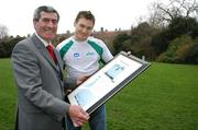 22 March 2007; European indoor 400m Champion David Gillick is presented with the official photofinish of his recent 400m success by Padraig McManus, Chief Executive, ESB, at the European Indoor Athletics Championships held in Birmingham recently. Gillick is one of twelve athletes supported by the ESB/AAI Development Scheme. ESB Head office, Fitzwilliam Street, Dublin. Picture credit: Brendan Moran / SPORTSFILE