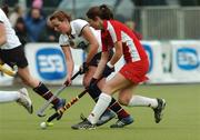 23 March 2007; Anna-Mae Morton, Royal School Armagh, in action against Katie O'Byrne, Alexandra College. The ESB Kate Russell Cup All-Ireland Girls Schools Championship, RS Armagh v Alexandra College, Three Rock Rovers H.C., Rathfarnham, Dublin. Picture credit: Matt Browne / SPORTSFILE