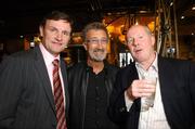 23 March 2007; Former Republic of Ireland Internationals Kevin Moran, left, and Liam Brady, right, with Eddie Jordan, attends an International dinner hosted by the Football Association of Ireland. Burlington Hotel, Dublin. Picture credit: David Maher / SPORTSFILE