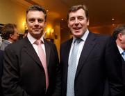 23 March 2007; David O'Leary and Packie Bonner attend an International dinner hosted by the Football Association of Ireland. Burlington Hotel, Dublin. Picture credit: David Maher / SPORTSFILE