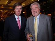 23 March 2007; FAI chief executive John Delaney with his father Joe attending an International dinner hosted by the Football Association of Ireland. Burlington Hotel, Dublin. Picture credit: David Maher / SPORTSFILE
