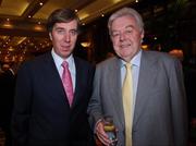 23 March 2007; FAI chief executive John Delaney with his father Joe attending an International dinner hosted by the Football Association of Ireland. Burlington Hotel, Dublin. Picture credit: David Maher / SPORTSFILE