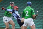 25 March 2007; Padraig O'Driscoll, Dublin, in action against Stephen Lucey, Limerick. Allianz National Hurling League, Division 1B, Round 4, Limerick v Dublin, Gaelic Grounds, Limerick. Picture credit: Kieran Clancy / SPORTSFILE