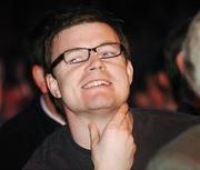 25 March 2007; Ireland rugby captain Brian O'Driscoll watches on before the fight. European Super Bantamweight Title, Bernard Dunne v Yersin Jailauov, The Point Depot, Dublin. Picture credit: David Maher / SPORTSFILE