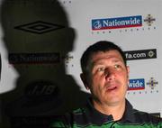 26 March 2007; Northern Ireland manager Lawrie Sanchez speaking during a press conference ahead of their European Championship Qualifier game against Sweden. Hilton Hotel, Templepatrick, Co. Antrim. Picture credit: Russell Pritchard / SPORTSFILE