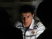 26 March 2007; Northern Ireland captain Aaron Hughes at a press conference ahead of their European Championship Qualifier game against Sweden. Hilton Hotel, Templepatrick, Co. Antrim. Picture credit: Russell Pritchard / SPORTSFILE