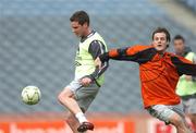 27 March 2007; Republic of Ireland's Steve Finnan in action  against team-mate Anthony Stokes during squad training. Republic of Ireland Soccer Training, Croke Park, Dublin. Picture credit: David Maher / SPORTSFILE