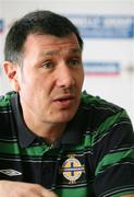 27 March 2007; Northern Ireland manager Lawrie Sanchez speaking at a press conference ahead of their 2008 European Championship Qualifier against Sweden. Hilton Hotel, Templepatrick, Co Antrim. Picture credit: Oliver McVeigh / SPORTSFILE