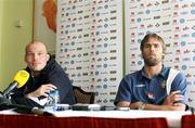 27 March 2007; Sweden's Fredrik Ljungberg and Olof Mellberg at a press conference ahead of their 2008 European Championship Qualifier against Northern Ireland. Stormont Hotel, Belfast, Co. Antrim. Picture credit: Oliver McVeigh / SPORTSFILE