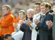 24 March 2007; Republic of Ireland manager Steve Staunton, with goalkeeping coach Alan Kelly, and Pat Devlin, before the start of the match. 2008 European Championship Qualifier, Republic of Ireland v Wales, Croke Park, Dublin. Picture credit: Brian Lawless / SPORTSFILE