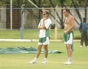 28 March 2007; Ireland coach Adrian Birrel and team captain Trent Johnston during team training. The Bourda Grounds, Georgetown, Guyana. Picture credit: Pat Murphy / SPORTSFILE