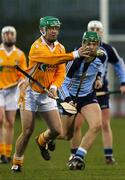 28 March 2007; Karl McKeegan, Antrim, in action against Michael Carton, Dublin. Allianz National Hurling League, Division 1B, Round 2, Casement Park, Belfast, Co. Antrim. Picture credit: Russell Pritchard / SPORTSFILE
