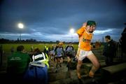 28 March 2007; Antrim's Karl Stewart leads the teams off at half time. Allianz National Hurling League, Division 1B, Round 2, Casement Park, Belfast, Co. Antrim. Picture credit: Russell Pritchard / SPORTSFILE