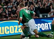 28 March 2007; Republic of Ireland's Kevin Doyle, with team-mate Stephen Ireland after scoring his side's first goal. 2008 European Championship Qualifier, Republic of Ireland v Slovakia, Croke Park, Dublin. Picture credit: Brian Lawless / SPORTSFILE