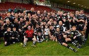 5 October 2014;  Kilcoo Eoghain Rua squad celebrate with the Frank O'Hare cup. Down County Senior Football Championship Final, St Marys v Kilcoo Eoghain Rua. Páirc Esler, Newry. Picture credit: Oliver McVeigh / SPORTSFILE