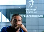 6 October 2014; Leinster's Jamie Heaslip at the launch of the European Rugby Champions Cup and European Rugby Challenge Cup. Convention Centre Dublin, Spencer Dock, North Wall Quay, Dublin. Picture credit: David Maher / SPORTSFILE