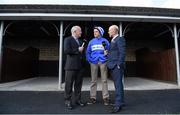 6 October 2014; RTÉ racing pundit Ted Walsh, left, jockey Barry Geraghty and John Boyle, right, CEO Boylesports, at a Boylesports photocall to announce their sponsorship of RTÉ's Racing Coverage. Fairyhouse, Co. Meath. Photo by Sportsfile