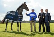 6 October 2014; RTÉ racing pundit Ted Walsh, jockey Barry Geraghty, left, and John Boyle, right, CEO Boylesports, at a Boylesports photocall to announce their sponsorship of RTÉ's Racing Coverage. Fairyhouse, Co. Meath. Photo by Sportsfile