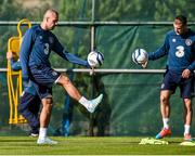 7 October 2014; Republic of Ireland's Darron Gibson and Anthony Stokes in action during squad training ahead of their UEFA EURO 2016 Championship Qualifer, Group D, game against Gibraltar on Saturday. Republic of Ireland Squad Training, Gannon Park, Malahide, Co. Dublin. Picture credit: David Maher / SPORTSFILE