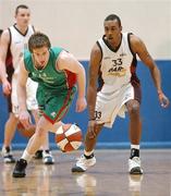 25 March 2007; Scott Kinevane, Mercy Monk Ballina, in action against Craig Walls, DART Killester. Nivea for Men Superleague Final, DART Killestser v Mercy Monk Ballina, UL Arena, Co. Limerick. Picture credit: Brendan Moran / SPORTSFILE